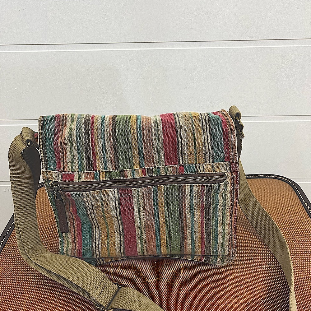 Fossil Colorful Canvas Vertical Striped Crossbody bag